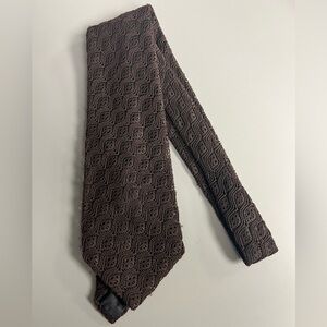 ELDER BEERMAN Vintage Trevira 100% Polyester Brown Lace Men's‎ Tie